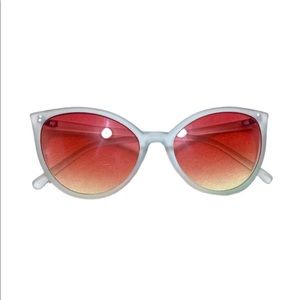 Cat eye red and yellow sunglasses